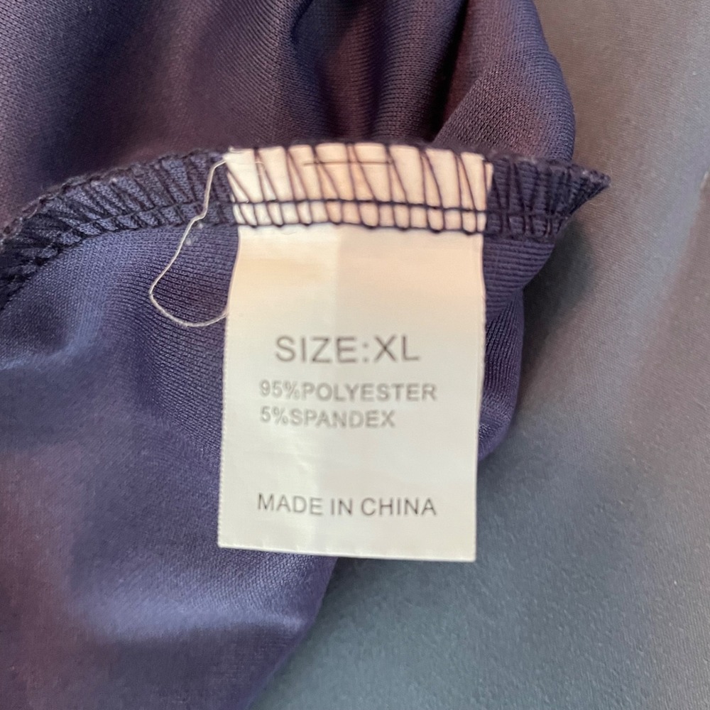 Women's Navy XL One Piece Romper/Jumpsuit Short Sleeve Belted Side Zipper Long - Picture 3 of 11